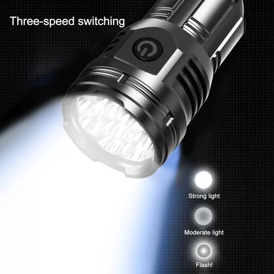Camping Flashlight High Lumens Super Bright Dimmable Multiple Modes Waterproof Rechargeable Flashlight LED Torchlight