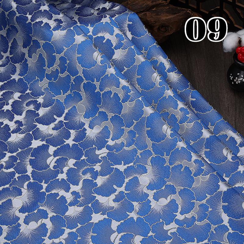 

100x75cm Leaf Jacquard Silk Satin Fabric National Style Woven Brocade Fabric For Diy Sewing Cheongsam Ancient Costume Hanfu 100x75cm
