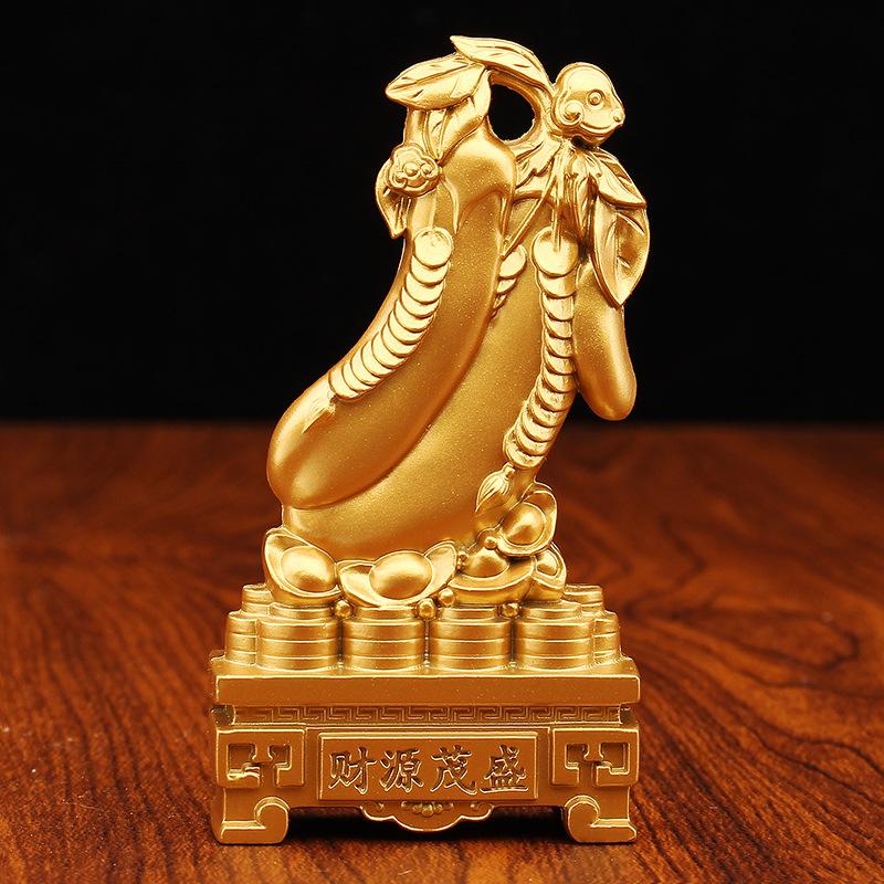 Sand Gold Purple Gas Donglai Eggplant Ornament Living Room Office Wine Cabinet Decoration Opening Entrance