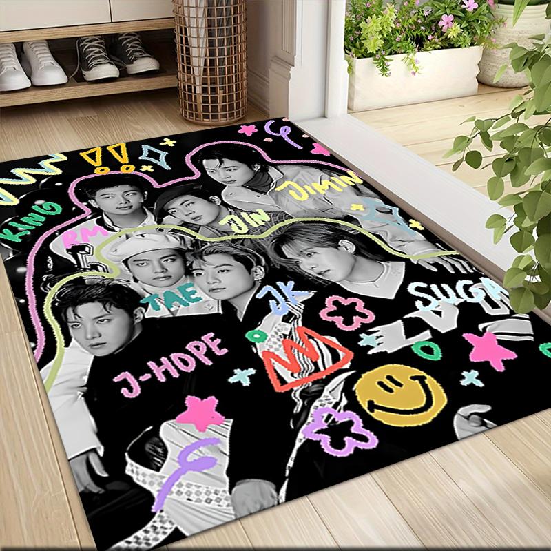 Kpop Stars Collage Carpet Rug Soft Washable Antislip Home Living Room Sofa Mats Personalized Christmas Rug