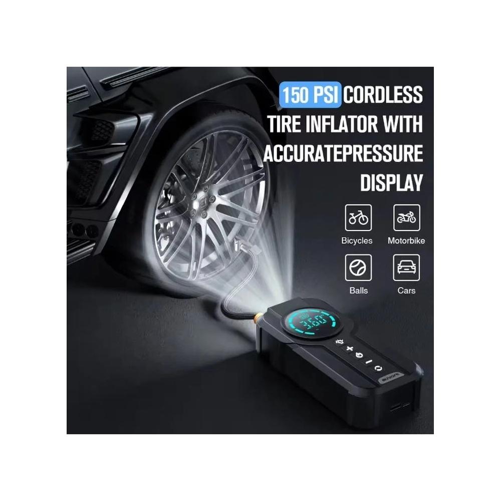 SUPER 5 4 in 1 Jump Starter Air Pump Portable Air Compressor Power Bank Lighting Car Battery Starter Starting Auto Tyre Inflator