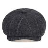 High Quality Classic Hat Unisex Vintage Tweed Flat Beret Street Hat Herringbone Newsboy Cap Casual Outdoor Striped Octagonal Hat