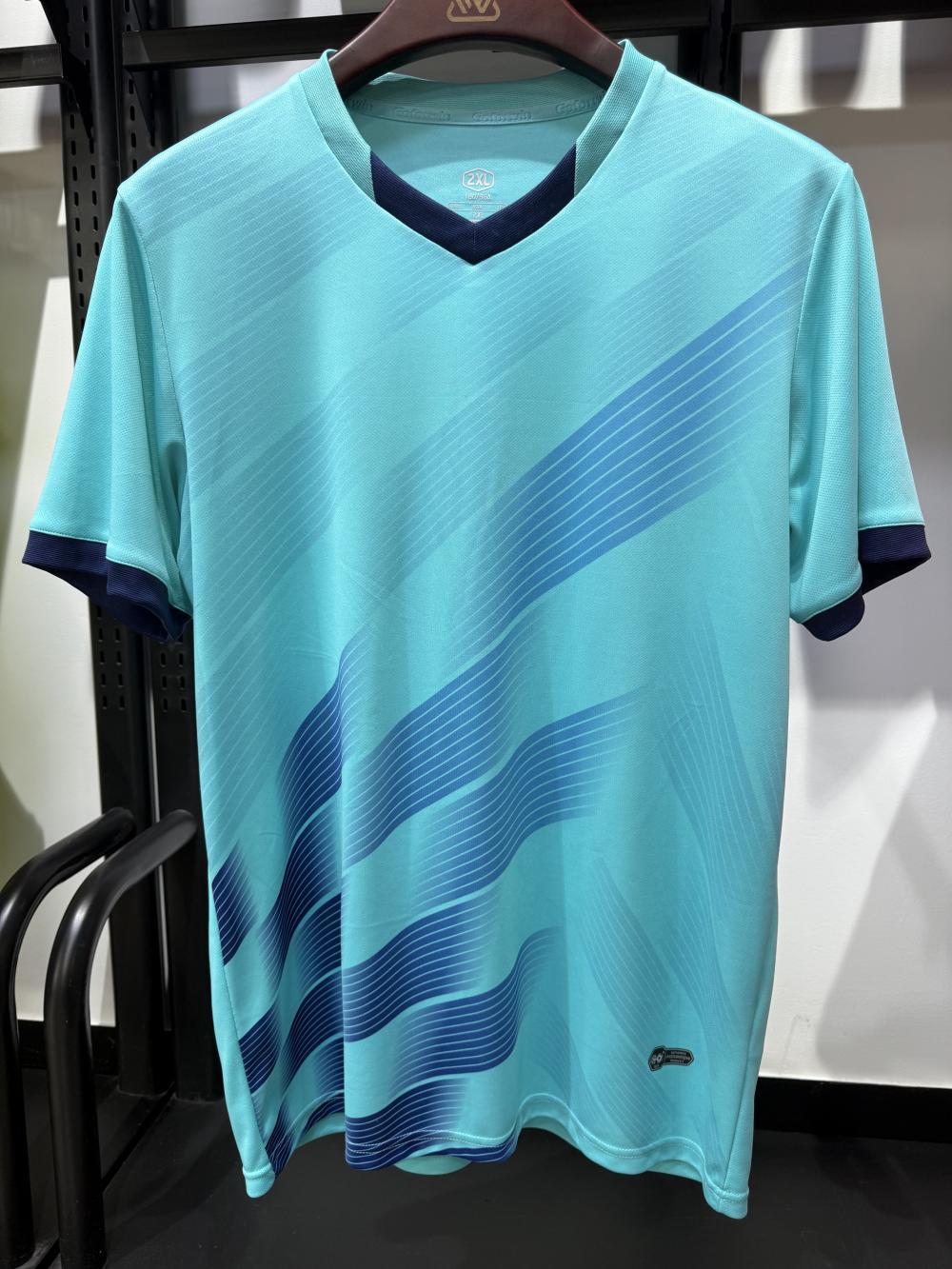 25 New football training suit, adult children s quick-drying breathable game sports jersey, short-sleeved football jersey 4XS