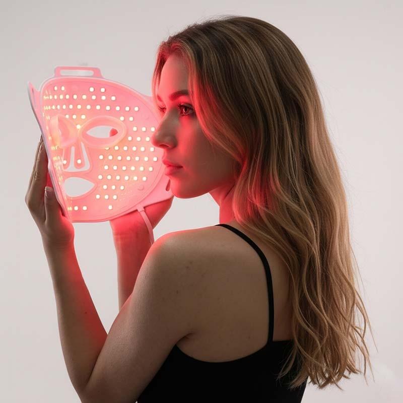 Yoghi - Lune De Soie White - Masque Facial Led - 4 Longueurs D'onde - Télécommande