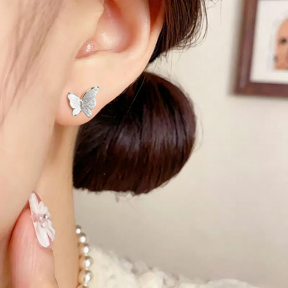 Geometric Butterfly Stud Earrings - Elegant High-End Design for Women