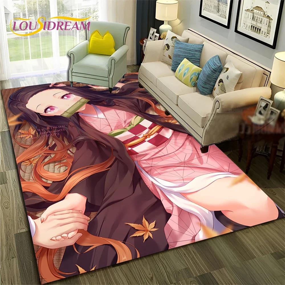 Kamado Nezuko Demon S-Slayer Anime Carpet Rug for Bedroom Living Room Home Sofa Decoration,Children Game Large Decor Floor Mat
