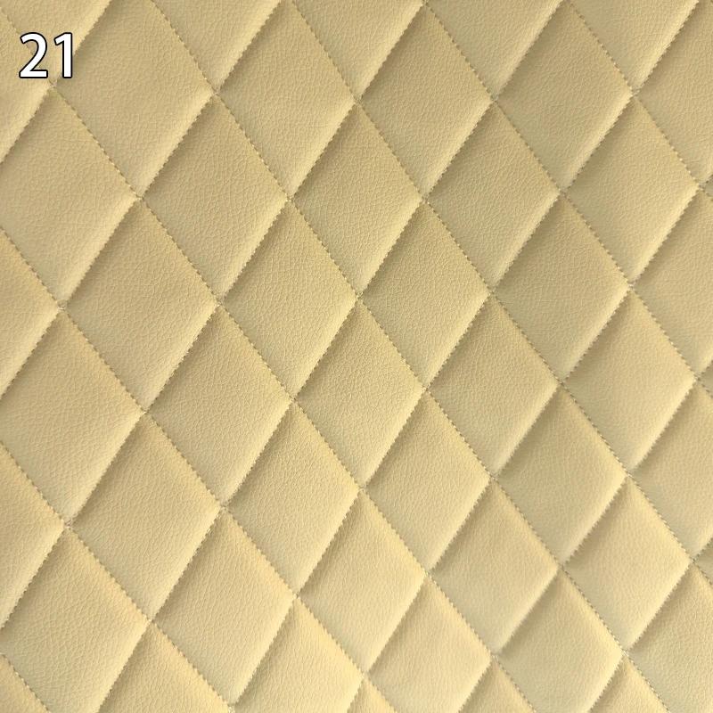 Thick Quilted Faux Leather Fabric Embroidery Upholstery Fabric Car Roof Bedside Leather Door Sponge Trim Decoration