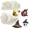 Halloween Party Sugar Silicone Mold Cake Decorating Mould Hat Bat Pumpkin Pastry Baking Polymer Clay DIY Mold Home Kitchen Tools