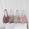 Floral Canvas Tote Bag Large Capacity Casual Shopper For Daily Use