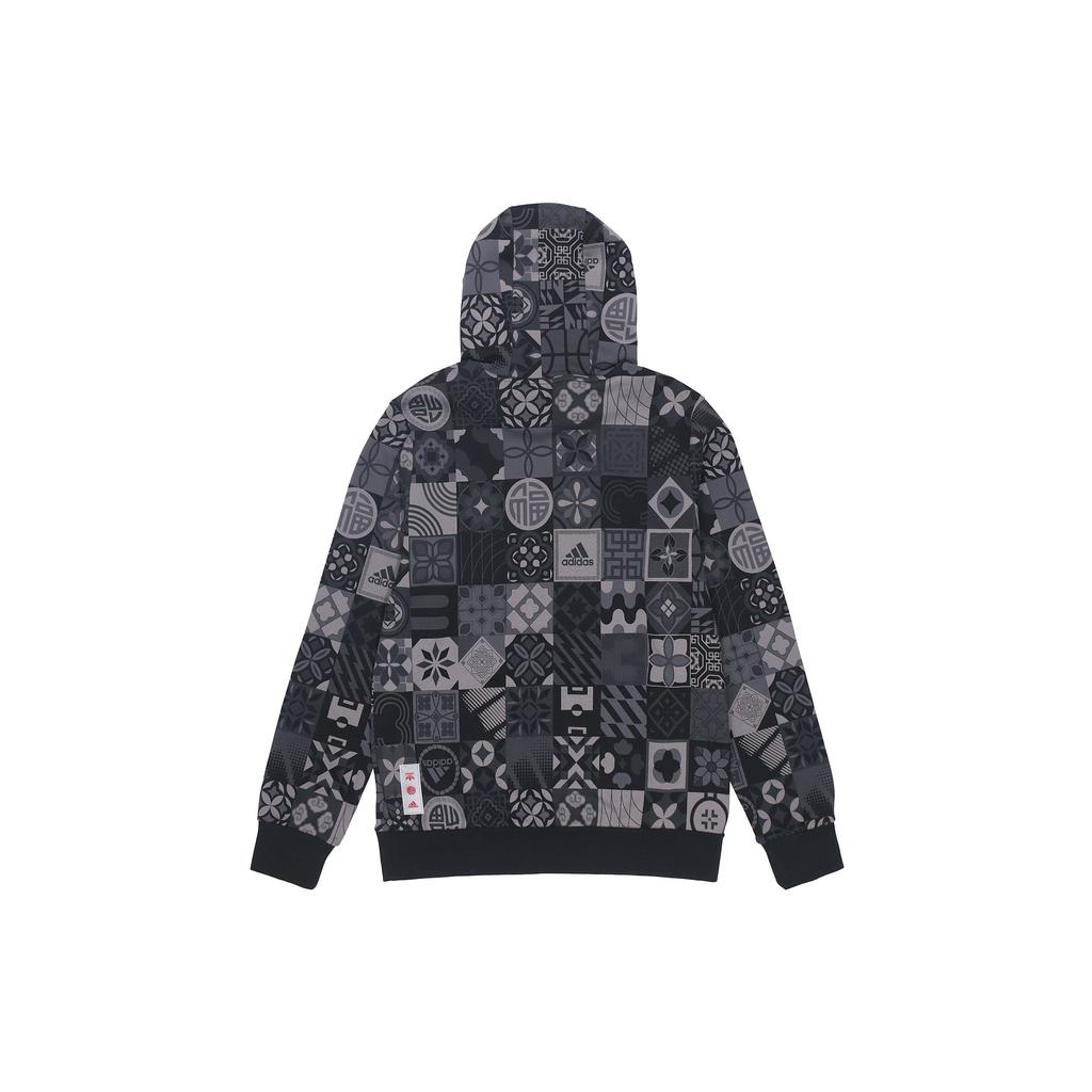 Adidas CNY AOP Hoodie with All-Over Print Men Hoodies Black HC0271