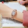 OFNS Women's Casual 30m Waterproof Quartz Watch with Roman Numerals and Two-Hand Design.