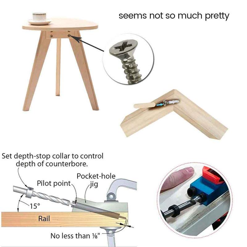 15 Buc Localizator Găuri Oblique pentru Prelucrarea Lemnului Burghie Kit Jig Găuri Buzunar Unghi 15 Grade Set Ghid de Găurire Găuri Instrumente DIY pentru Tâmplărie