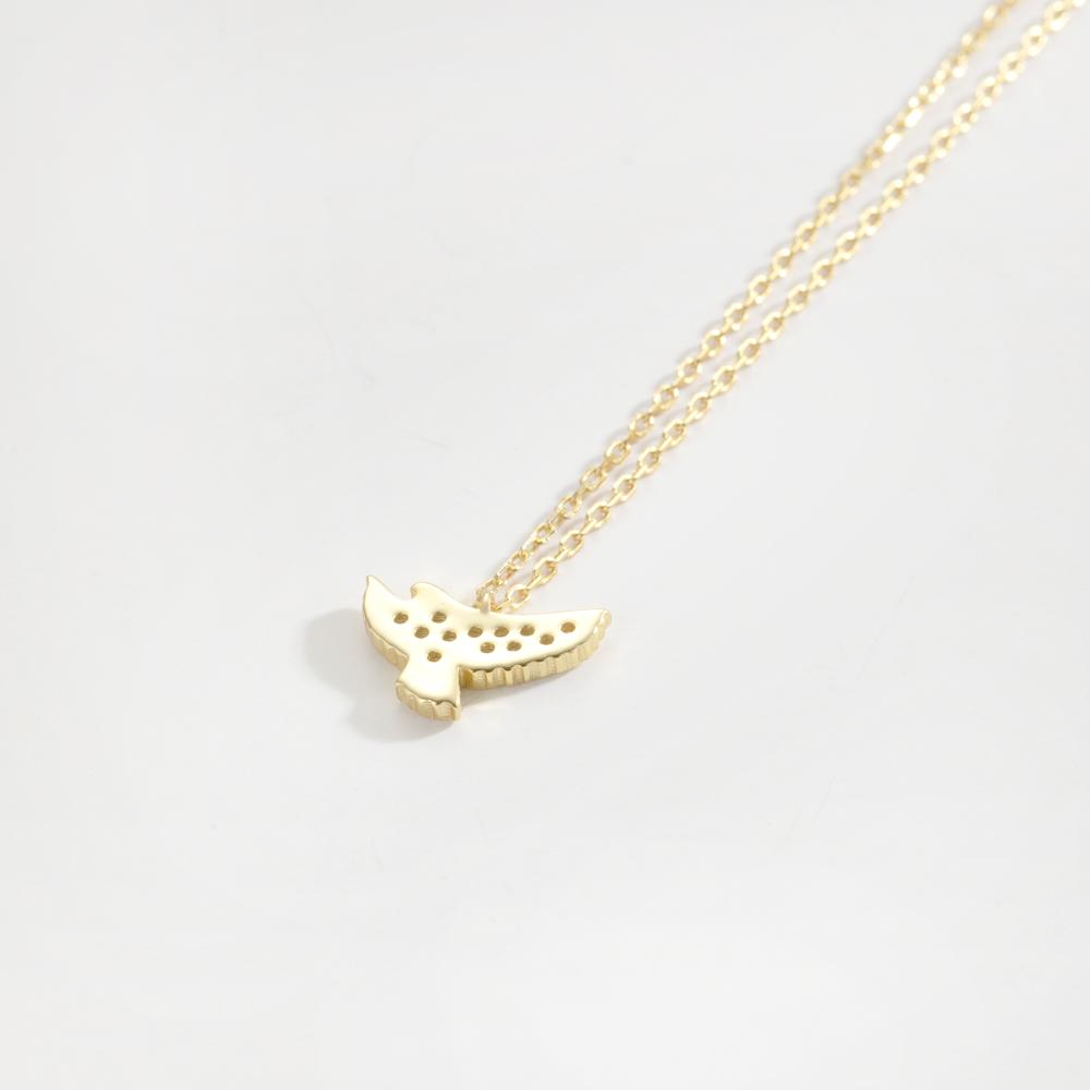 ANDYWEN 925 Sterling Silver Bird Zircon CZ Pave Pendant Long Chain Luxury Fine Jewelry