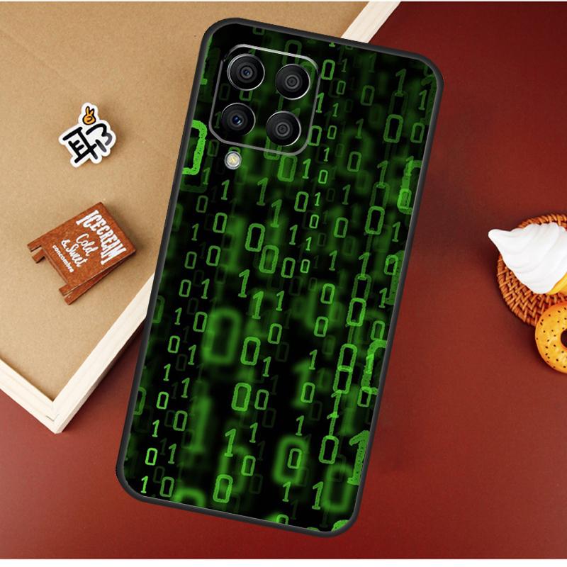 Hacker Binary Matrix Rain Case For Samsung Galaxy M16 M36 M56 M06 M52 M32 M12 M54 M34 M14 M35 M55 M15 M11 M31 M13 M53