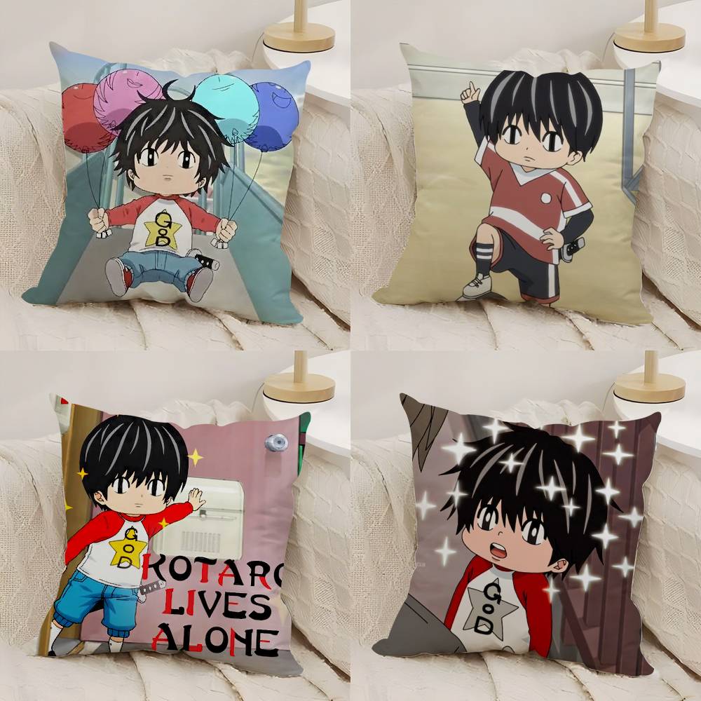 K-Kotaro Lives Alone Pillow Case Home Dorm Chair Back Short Plush Double-Sided Printing Office Nap Time Cushion Cover