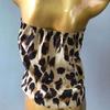 Damen Leopardenmuster, Neckholder, rückenfrei, sexy Crop-Top, Satin, Seide, ärmellos, Tank-Tops, Blusen, T-Shirt