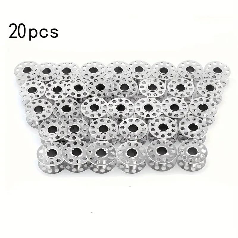 10/20/30pcs Stainless Steel Sewing Bobbins, 2cm Dia. Metal Spools, Smooth Winding & Reusable for DIY & Professional Sewing