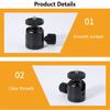 Round Head Tripod Head with 1/4" 3/8'' Hot Shoe 360 Rotatable Round Head Camera Mount Adapter Ballhead for Tripods
