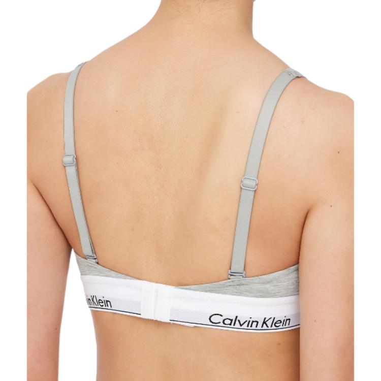 Calvin Klein Letter Comfortable Simple Bra Women Underwear Gray QF7586AD-P7A