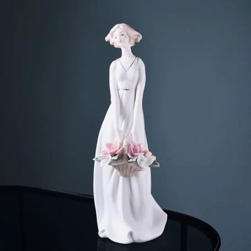 NooLim Figurine elegante Zeițe din ceramică – Statuetă din porțelan pentru decor de nuntă și cadouri pentru casă