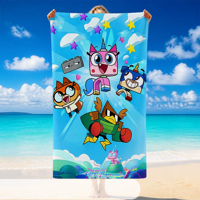 Quick Dry Beach Towel Unikitty Pattern, Lightweight Absorbent Towel for Pool Beach Vacation Use