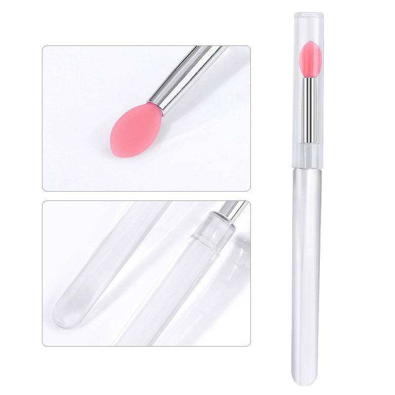 1Pcs Multifunctional Silicone Brush Applying Manicure Tool Reusable Lip Brush Nail Arts Silicone Applicator Sticks