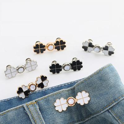 Four Leaf Clover Metal Jeans Button Snaps Detachable Pants Clips Waist Buckle Diy Waist Tightener