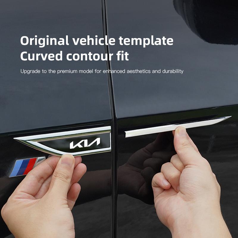 2Pcs Car Body Protective Metal Stickers Fender Side Blade Decal Valve For KIA K5 K9 Sorento Ceed Sportage Carnival Stinger Forte sdvc80