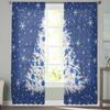 Christmas Winter Blue Trees Snowflakes Sheer Curtains Modern Gauze Curtain for Living Room Bedroom Voile Yarn Curtains