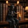 Decoration Skeleton Figurine Halloween Desktop Ornaments Reading Men Statue  Mystery Display