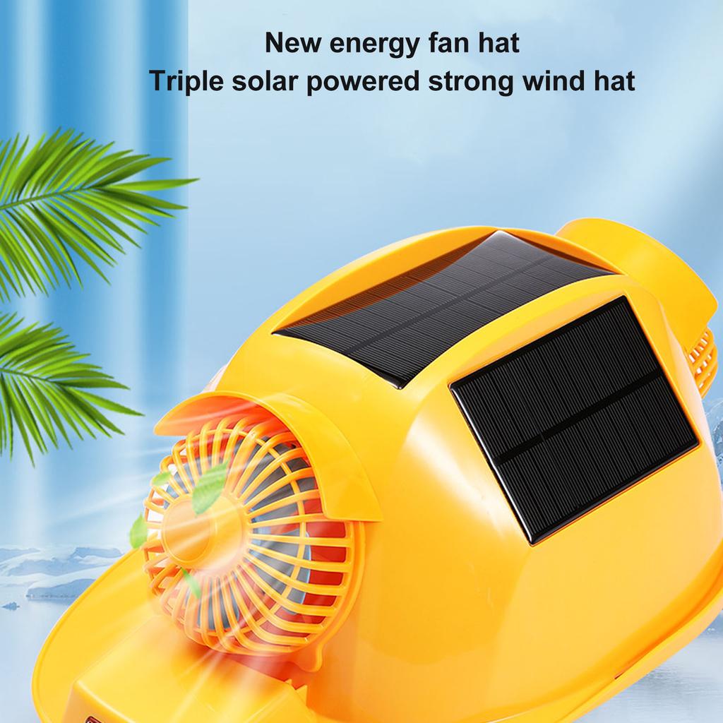 Hard Hat Double Fan Helmet with Light Solar Safety Helmet for Construction Home Improvement