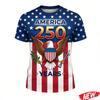 USA 250. výročí Památeční tričko Krátký rukáv Ležérní Vhodné pro sport