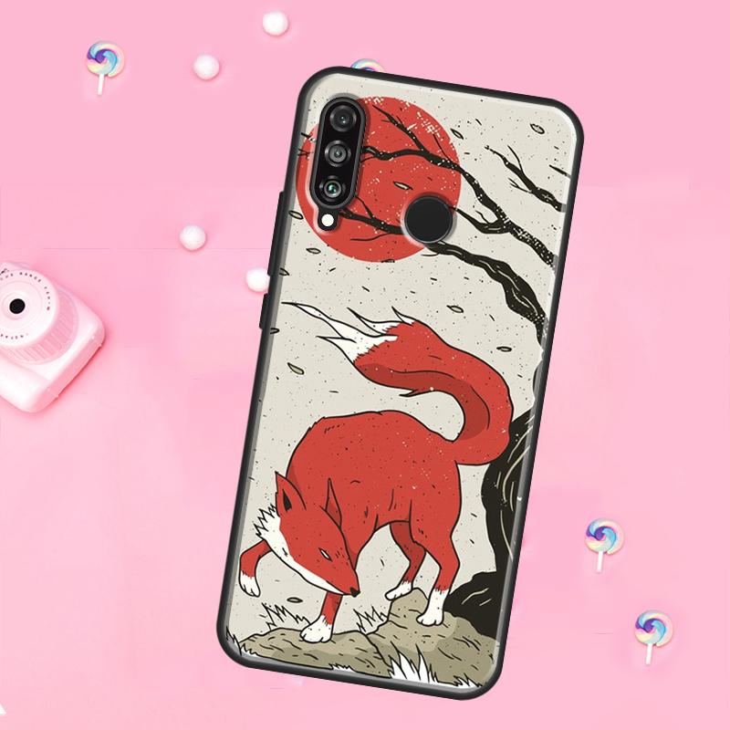 Japanischer Stil Fuchs Für Huawei Nova 12i 7i 8i 11i 12s Y73 Y70 Y90 Y60 Y72 Y61 Y91 9 10 SE P30 Pro P40 Lite Hülle