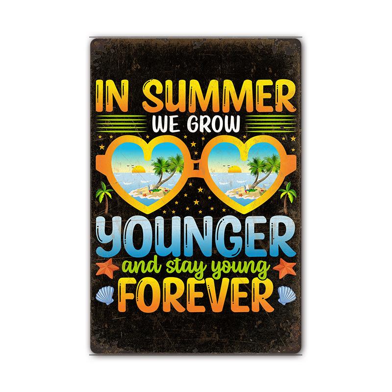 Vintage Tin Art of Summer Beach Scenes: Ideal Wall Murals for American Bar Backdrops and Home Decor