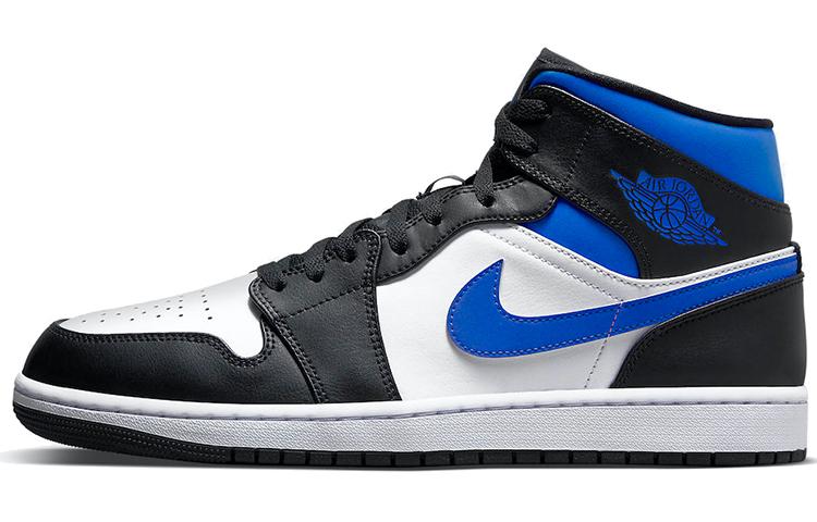 Jordan 1 Mid  White Black Racer Blue  554724-140 47.5
