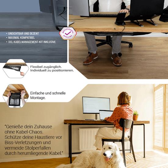 Under-Table Cord Management Net Storage Pocket Simple Installation Flexible Cables Wires Storage