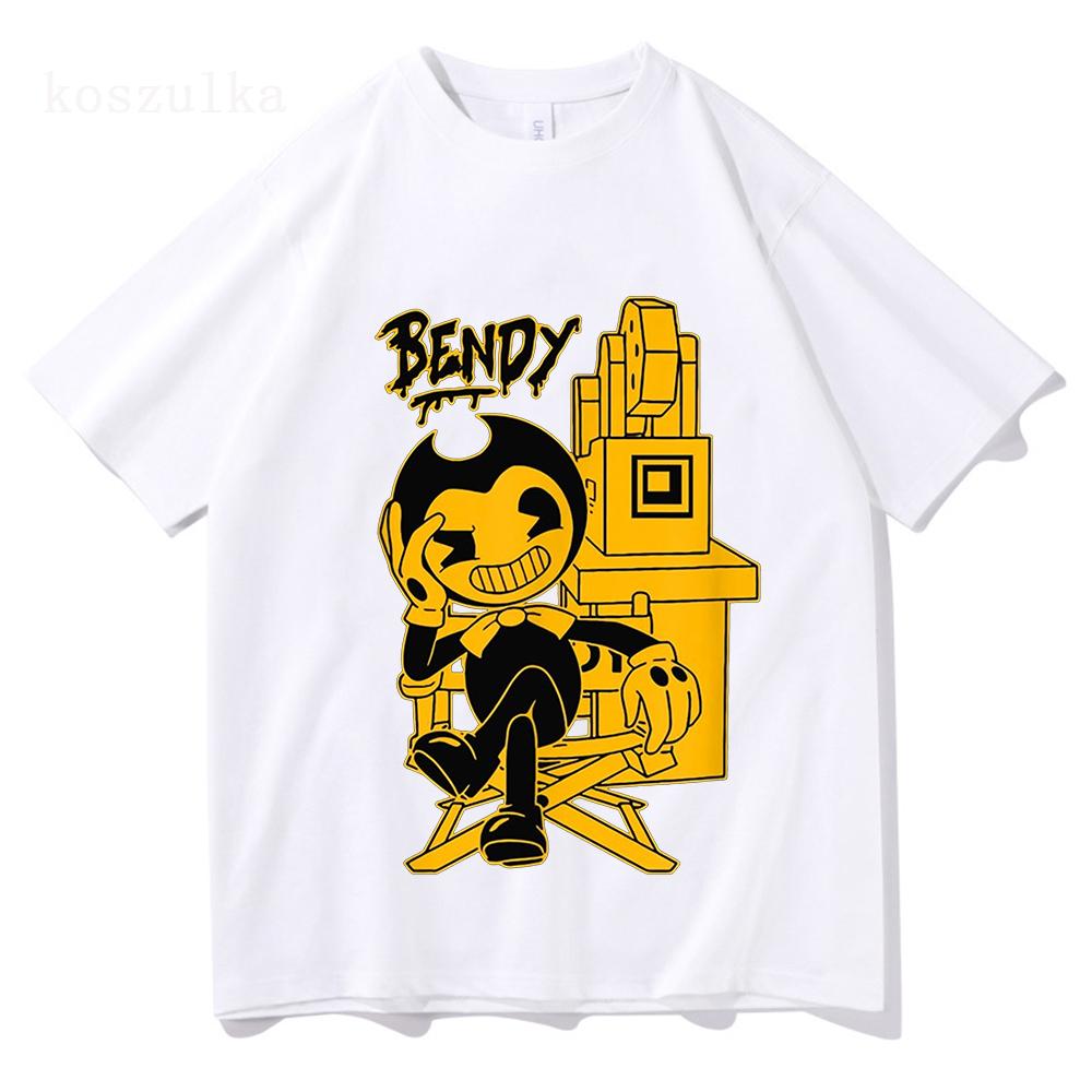 Spiel Bendy and The Ink Machine T-Shirt Sommer Kurzarm Damen T-Shirts Streetwear Unisex Locker Rundhals Grafikdruck T-Shirts