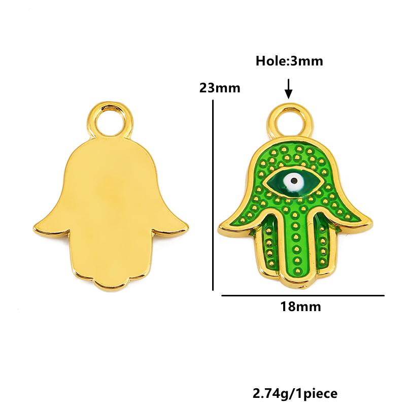 3pcs Stainless Steel Palm Eyes Charm Enamel Evil Eye Pendants for Jewelry Making DIY Women Earring Necklace Jewelry Accessories