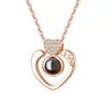 Douyin-Style Women's Necklace: 'One Deer Has You', 100 Languages "I Love You" Projection Pendant, Qixi Festival Gift