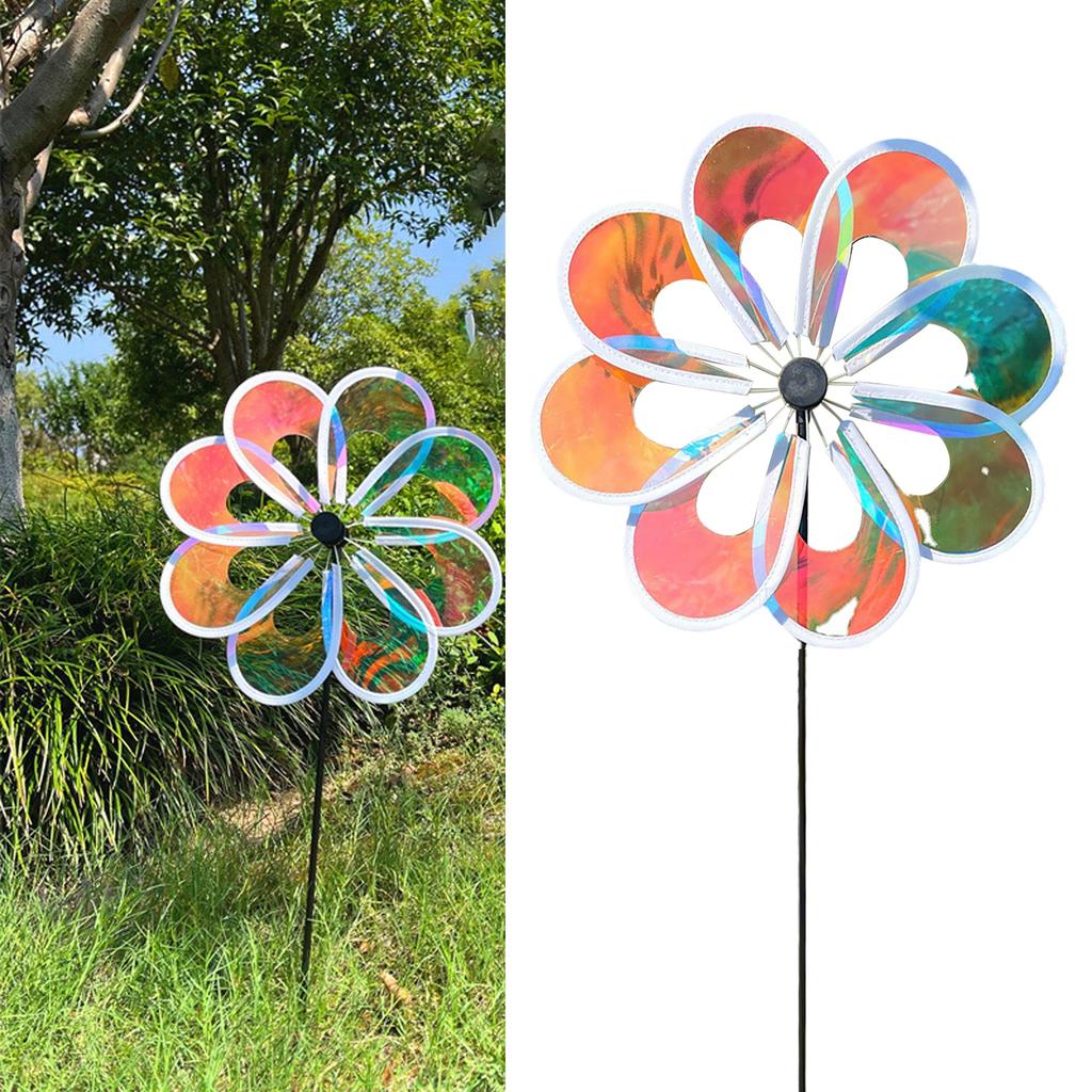Wind Spinner Garden Yard Decoration Cartoon Outdoor Pinwheel Windmill Toy for Kid Diameter 30cm Rod