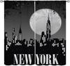 City Skyline Curtains Midnight Cityscape Purple Urban Starry Sky Printed Bedroom Living Room Window Drapes Curtain With Light Blocking Polyester