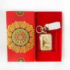 Pure Gold Keychain Pendant with Auspicious Words for New Year Blessings - Car or Phone Decor