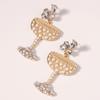 European and American new fashion exaggerated personality creative temperament alloy imitation pearl earrings diamond versatile earrings women