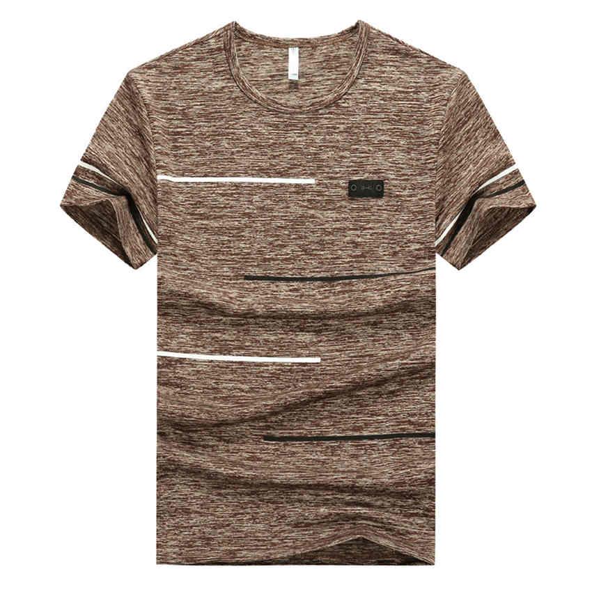 Sommer Herren T-Shirt aus Eisseide, schnelltrocknend, kurze Ärmel, lässig, Fitness, Sport, atmungsaktiv, O-Ausschnitt