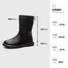 Winter Retro Versatile Leather Snow Boots Women's Korean Version Fashion Velvet Boots Two Wear Casual Black Cotton Shoes