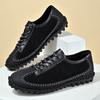 Handmade Leather Men Shoes Casual Lace Up Sneakers Breathable Leather Anti-slip Wearable Shoes Flats Fashion Running Moccasins