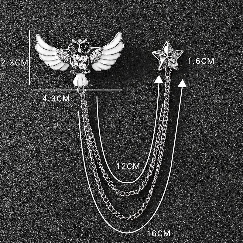 Elegant Crown Chain Brooch - Trendy European & American Lapel Accessory for Suits