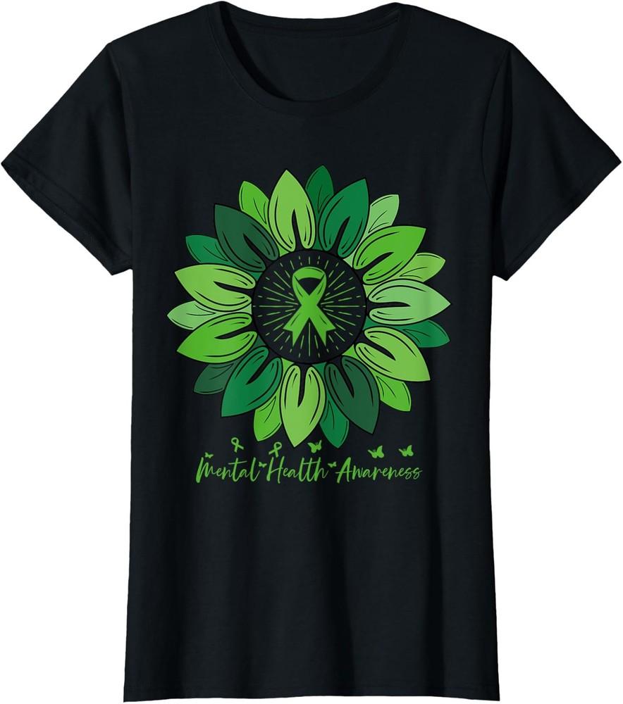 Sunflower Mental Health Awareness Month Support Ladies  Crewneck T-Shirt Unisex T-Shirt XL