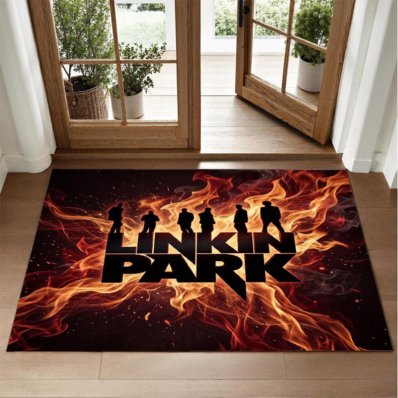 Linkin Park Design Crystal Velvet Rug Soft Decorative Mat for Bedroom Entrance