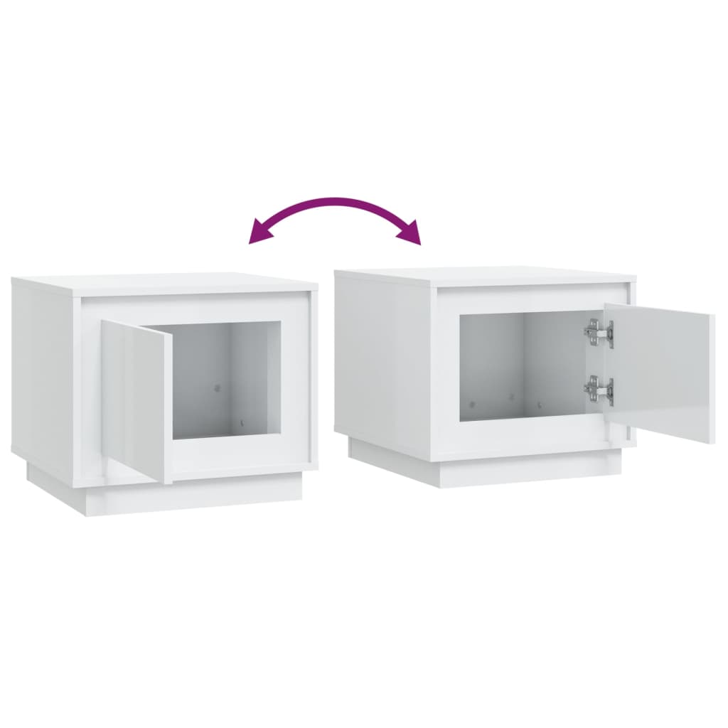  Coffee Table, High Gloss White, 51x50x44 Cm